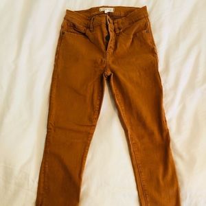 Madewell 9" Mid-Rise Skinny 25 (tan/orange)